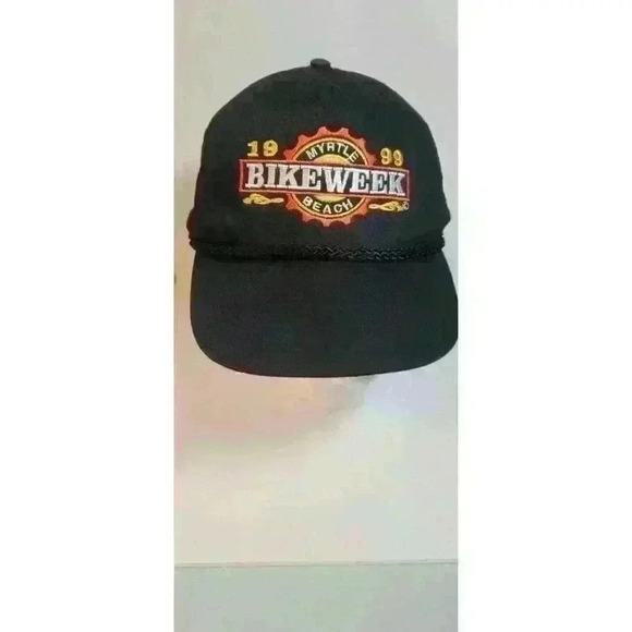 1999 BIKE WEEK BIKER MYRTLE BEACH BALL CAP SNAPBACK BLACK VINTAGE Motorcycle - Picture 2 of 13
